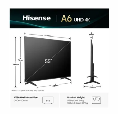 Телевизор Hisense 55" A6Q 4K UHD LED