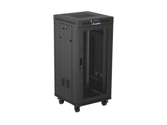 Lanberg Rack Cabinet 19" Free-Standing 24U/600X600 (FlAT Pack) With Mesh Door LCD Black V2
