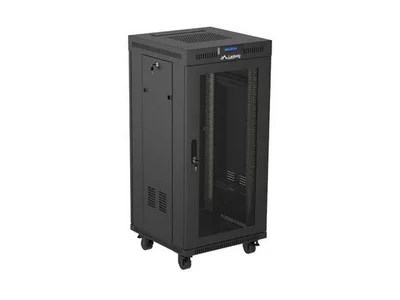 Lanberg Rack Cabinet 19" Free-Standing 24U/600X600 (FlAT Pack) With Mesh Door LCD Black V2