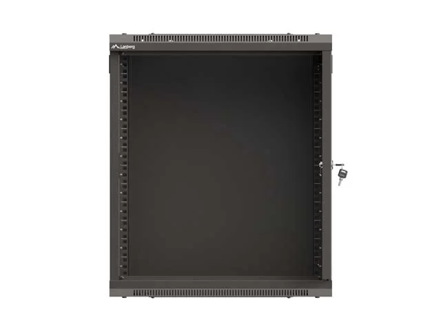 Lanberg Rack Cabinet, 19" wall-mount 12U/540x350 (flat pack) with glass door, Black