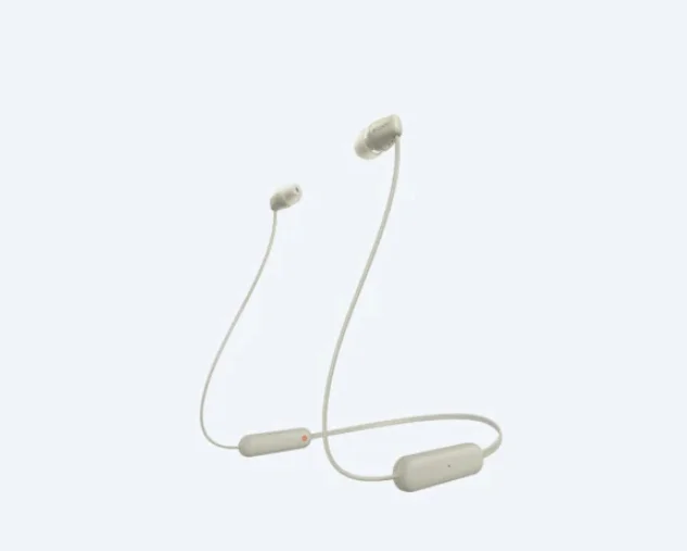 Безжични слушалки Sony – WI-C100, taupe