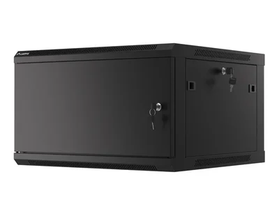 Lanberg rack cabinet 19" wall-mount 6U/600x600 for self-assembly with metal door black (flat pack)