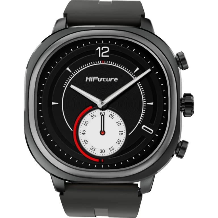 HiFuture AIX Lite Black,  1.43" AMOLED,  466*466, Powered by Dual Core & Syntra AI, Bluetooth Call, 1ATM Waterproof, Sixth Generation Health Sensor, Up to 10 days daily use, Extra Fabric Strap inbox