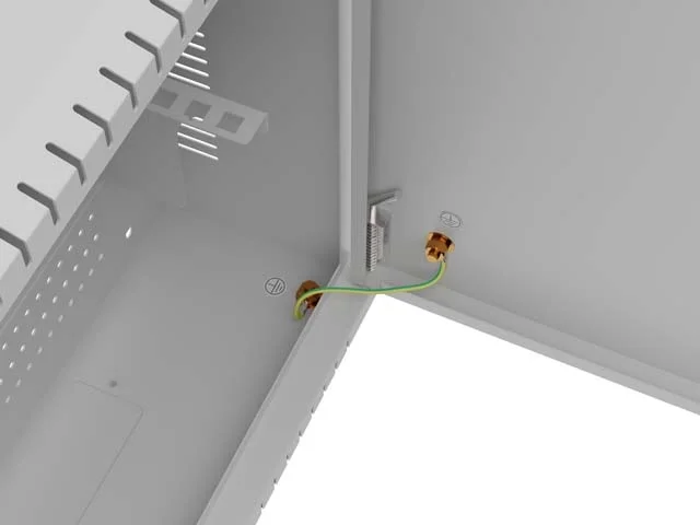 Комуникационен шкаф LANBERG – TPR 10", 2U, 400x400x140 мм, с мрежеста врата, сив