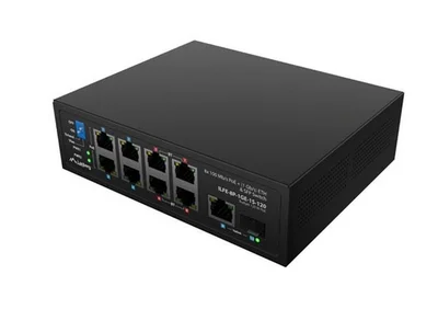 Lanberg Switch ILFE-8P-1Ge-1S-120 POE 4 x BT 4 x AT SFP/ETH DIN Unmanagment Fast Ethernet