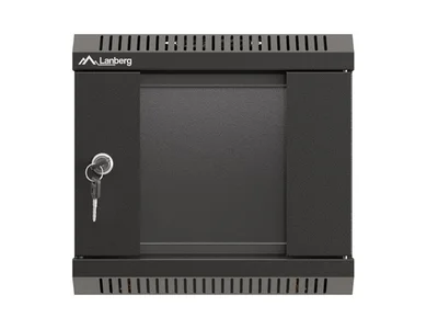 Lanberg rack cabinet 10" wall-mount 4U/300x300 (flat pack) with glass door black
