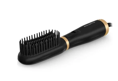 Електрическа четка за изправяне на коса Rowenta Powerstraight Air UB5920F0 500W, керамично покритие, йонизираща функция, черна/златиста