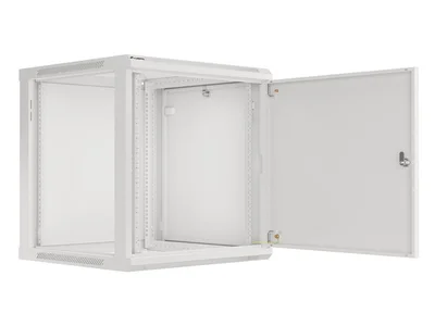 Lanberg rack cabinet 19" wall-mount 12U/600x600 for self-assembly with metal door grey (flat pack)