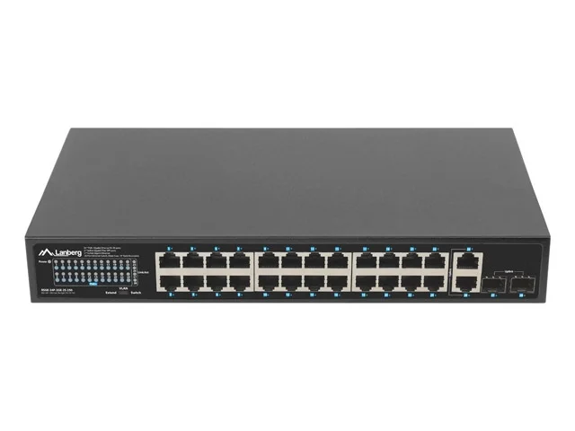 Lanberg switch 24x 1GB poe+/2x GB 2x sfp rack 19" gigabit ethernet 250w