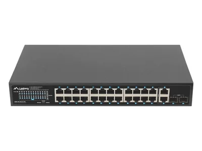Lanberg switch 24x 1GB poe+/2x GB 2x sfp rack 19" gigabit ethernet 250w