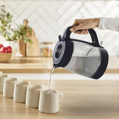Електрическа кана Tefal – KO2G08E0 Morning Glass, 1.7 л, 2000W, черна