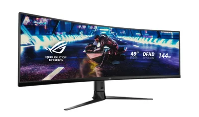 Asus ROG STRIX Curved XG49VQ, 49" DFHD (3840x1080) Gaming monitor, VA, up to 144Hz, 125% sRGB, DP, HDMI, USB3.0, FreeSync 2 HDR, DisplayHDR400, AuraSync, Red+Dark Gray