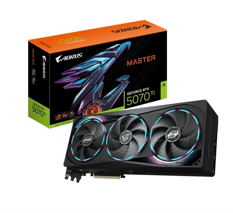 Видео карта GIGABYTE – Aorus GeForce RTX 5070 Ti Master, 16GB GDDR7