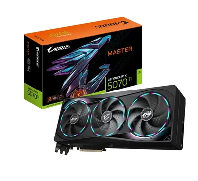Видео карта GIGABYTE – Aorus GeForce RTX 5070 Ti Master, 16GB GDDR7