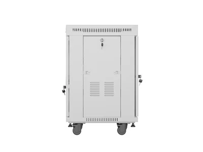 Lanberg rack cabinet 19" free-standing 15U/600x600 (flat pack) with glass door lcd grey v2