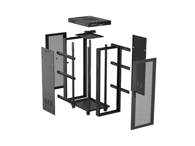 Lanberg rack cabinet 19" free-standing 32U/600X600 (FLAT PACK) with mesh door LCD black