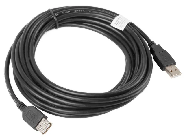USB удължителен кабел LANBERG USB 2.0 AM-AF 5m черен