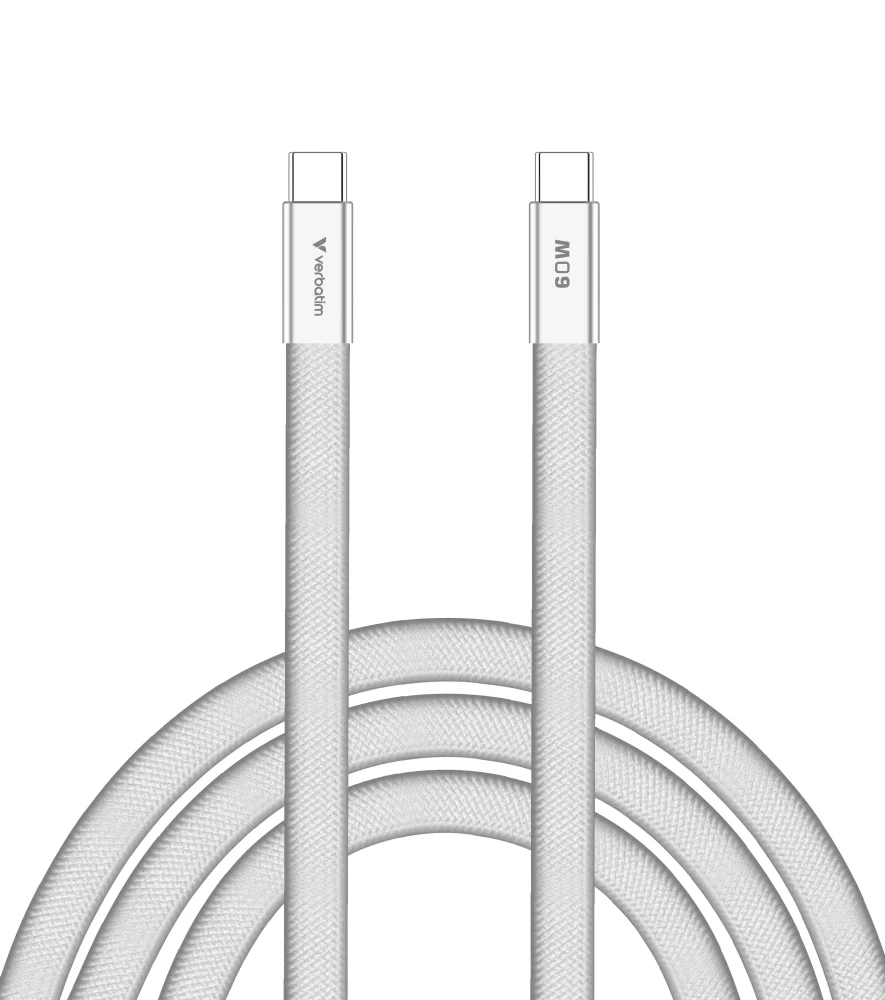 Verbatim Sync & Charge SoftTouch USB-C to C cable 60W 120 cm - White