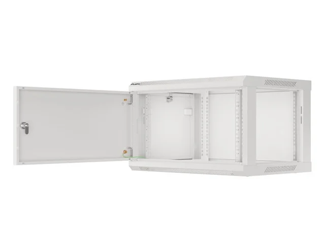 Lanberg rack cabinet 19" wall-mount 6U/600x450 for self-assembly with metal door grey (flat pack)