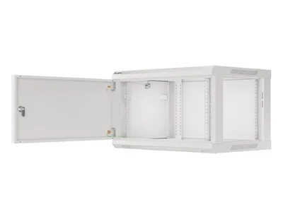 Lanberg rack cabinet 19" wall-mount 6U/600x450 for self-assembly with metal door grey (flat pack)