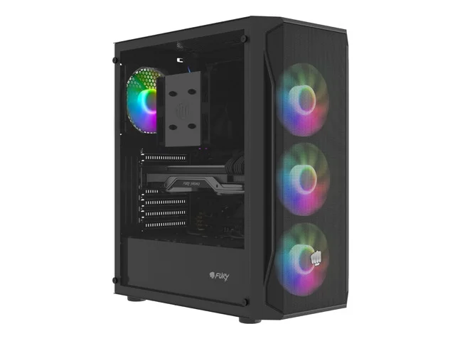 Кутия за компютър Fury Shobo SH4F RGB Middle Tower, прозорец, черна