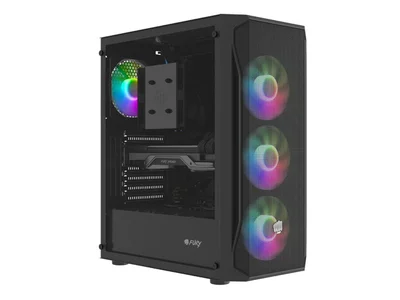 Кутия за компютър Fury Shobo SH4F RGB Middle Tower, прозорец, черна