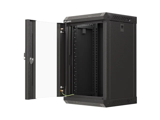 Lanberg rack cabinet 10" wall-mount 9U/300x300 (flat pack) with glass door black