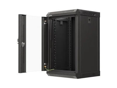 Lanberg rack cabinet 10" wall-mount 9U/300x300 (flat pack) with glass door black