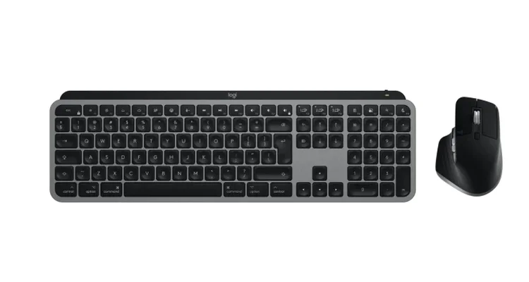 Комплект клавиатура и мишка Logitech MX Keys S Combo за Mac, Space Grey, безжичен, US English