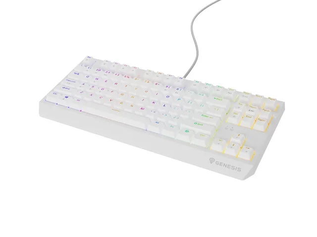 Геймърска клавиатура Genesis Thor 230 TKL RGB Outemu Brown Hot Swap Бяла
