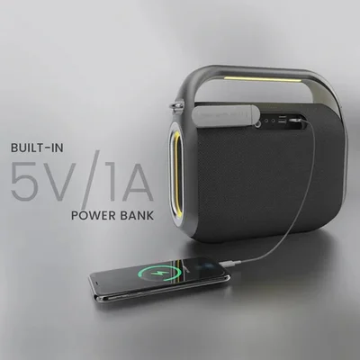 HiFuture MusicBox200 Black, 100W Output, Karaoke Enable, Two Wireless Microphone, 12000mAh Battery (Support Power Bank), RGB Lighting, Pair to Play (TWS Mode), Bluetooth 5.3