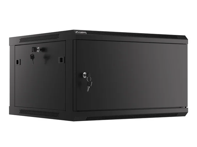 Lanberg rack cabinet 19" wall-mount 6U/600x600 for self-assembly with metal door black (flat pack)