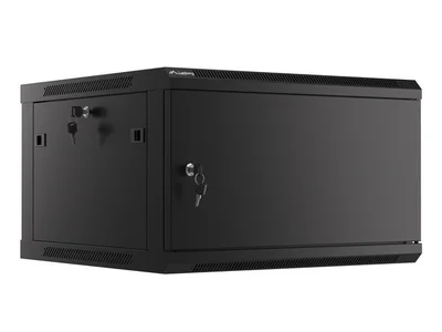 Lanberg rack cabinet 19" wall-mount 6U/600x600 for self-assembly with metal door black (flat pack)