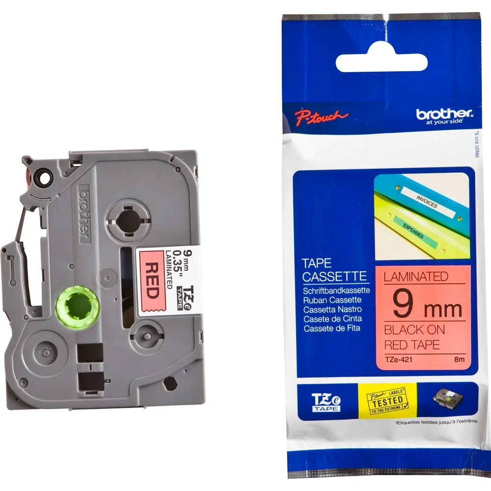 BROTHER TZE421 Tape black/red 9mm 8m
