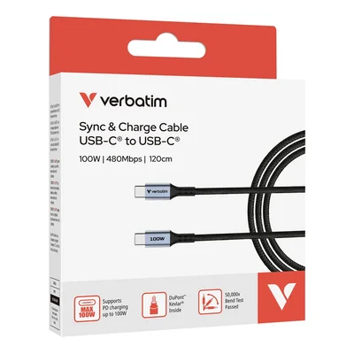 Verbatim Sync & Charge USB-C to USB-C 100W 120 cm