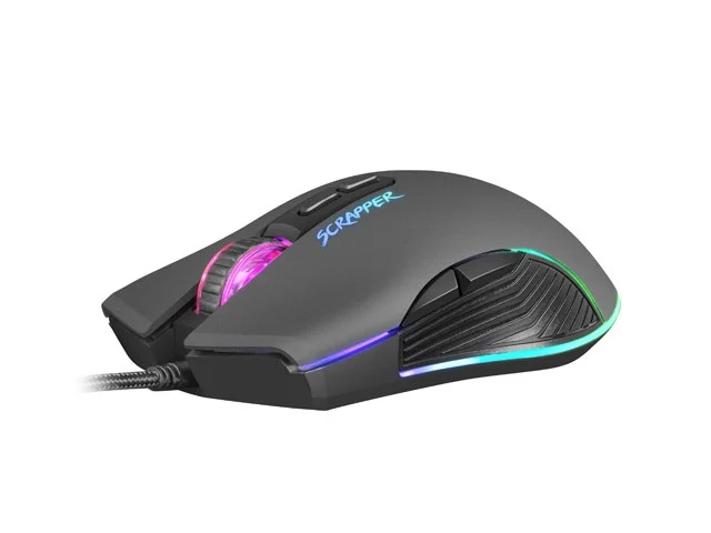 Геймърска мишка Fury Scrapper 6400 DPI оптична, RGB подсветка, софтуер, 7 бутона, черна