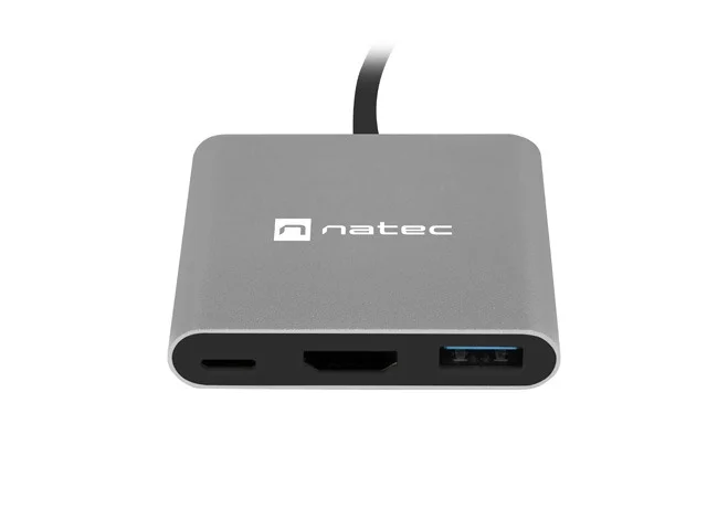 Докинг станция NATEC Fowler MINI USB-C Multiport Adapter 3 в 1, USB 3.0, HDMI 4K, USB-C PD