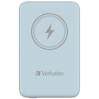 Външна батерия Verbatim MCP-10BE 10000 mAh, USB-C PD 20W, магнитно безжично зареждане 15W, синя
