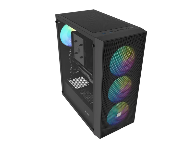 Fury PC Case Shobo SH8 ARGB Midi Tower, Window, Black