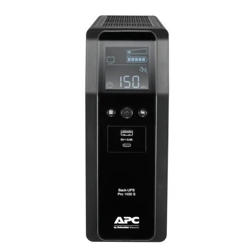 UPS APC – Back-UPS Pro BR1600SI, 1600VA, 8 изхода, line-interactive, AVR, LCD дисплей