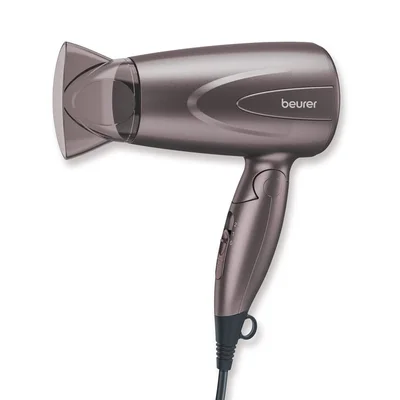 Сешоар Beurer HC 17 1300W, сгъваема дръжка, 2 степени на температура, 2 скорости, професионален накрайник, защита от прегряване, сив
