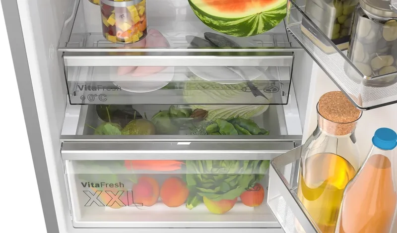 Bosch KGN39AIAU SER6, FS fridge-freezer, Total No Frost, A,  203/60/66.5cm, 363l(260+103), Super silent: 29dB, VitaFresh XXL, Stainless steel with fingerprint protection