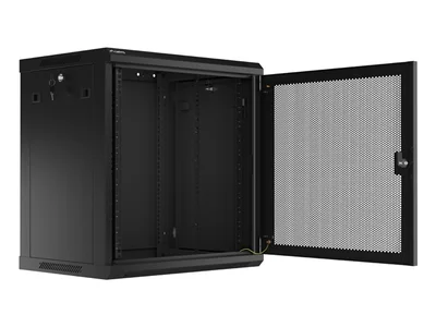 Lanberg rack cabinet 19" wall-mount 12U/600x450 with perforated door black (flat pack)