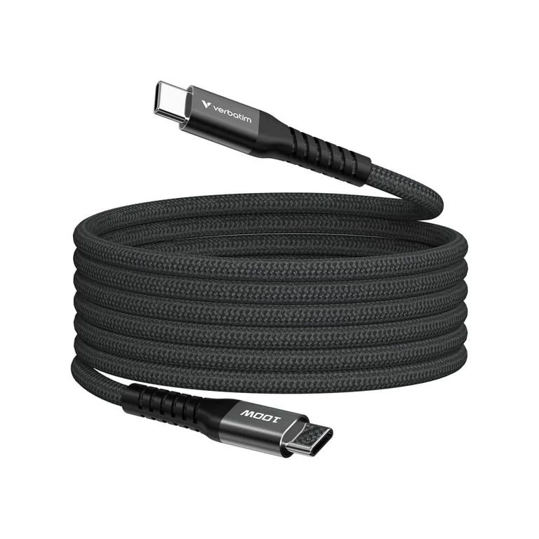 USB-C кабел Verbatim Sync & Charge Magnetic 100W 1.2 м - Черен
