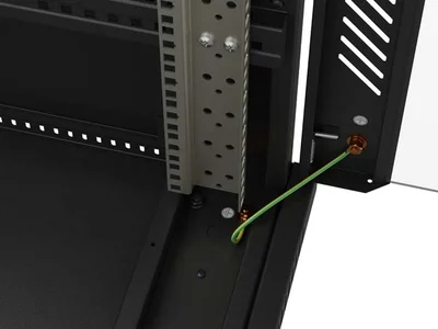 Комуникационен шкаф Lanberg – 22U/600x1000, свободностоящ, стъклена врата, черен
