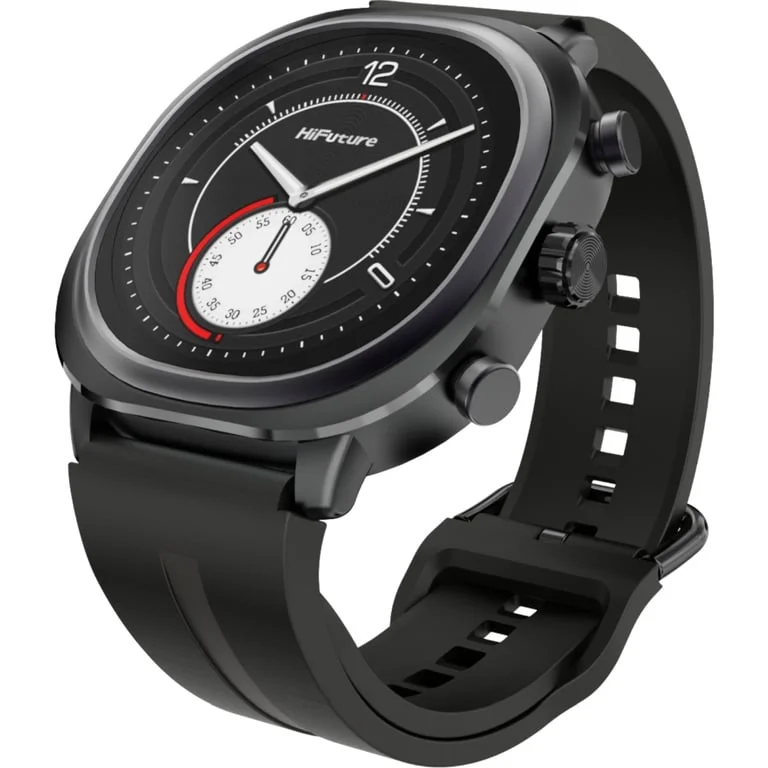 HiFuture AIX Lite Black,  1.43" AMOLED,  466*466, Powered by Dual Core & Syntra AI, Bluetooth Call, 1ATM Waterproof, Sixth Generation Health Sensor, Up to 10 days daily use, Extra Fabric Strap inbox