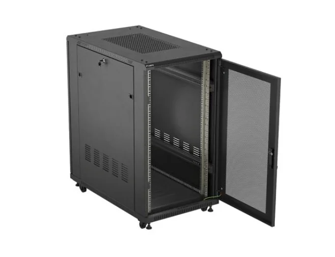Lanberg Rack Cabinet 19" Free-Standing 22U/600X1000 (FlAT Pack) With Mesh Door Black