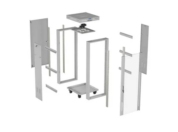 Lanberg Rack Cabinet 19" Free-Standing 42U/600X600 (FlAT Pack) With Glass Door LCD Grey V2