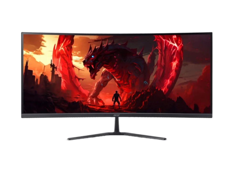 Acer Nitro ED340CURJ0bmiipx, 34'' Curved 1500R WQHD (3440x1440), VA, 120Hz, 100M:1, 250 nits,  4ms (GTG)/1ms (VRB), 99% sRGB, FreeSync Premium, HDR10, 2xHDMI, DP, Audio Out, ZeroFrame, Speakers 2x2W, Tilt, VESA, Energy Class F, Black, 2Y