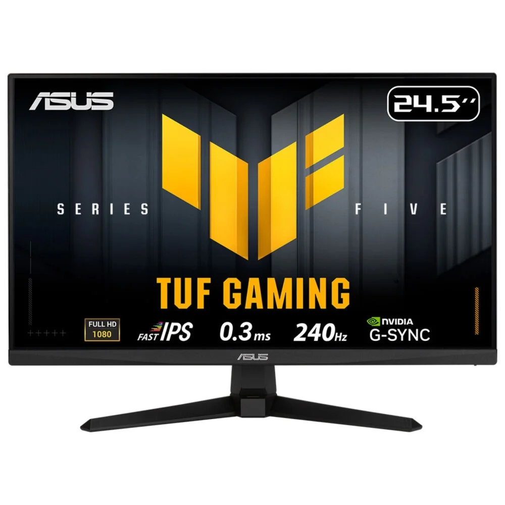 Asus TUF Gaming Series 5, VG259QM5A Gaming Monitor ,24.5-inch Full HD Fast-IPS panel, 240Hz, 0.3ms, G-SYNC® compatible AMD FreeSync™ Premium, ELMB SYNC, 99% sRGB, DisplayWidget Center, Gaming AI, Black
